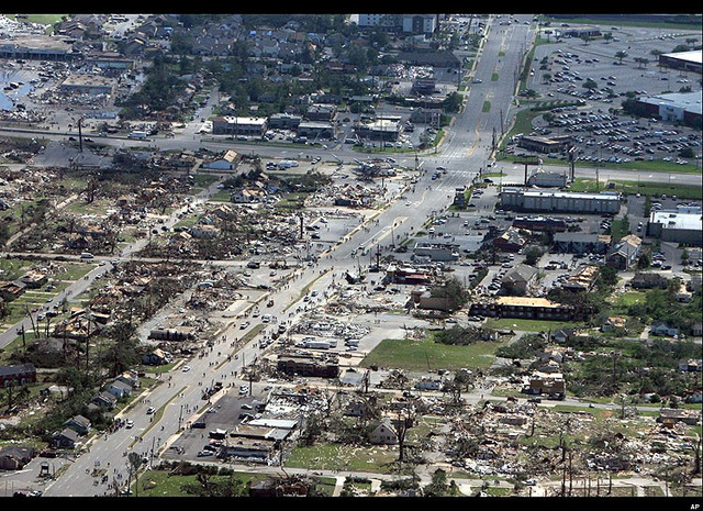 Damage caused by a tornado