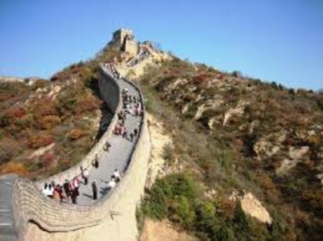 People walk the great wall