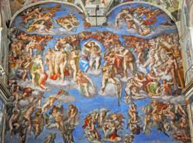 Michelangelo unveiles Last Judgment on the far wall of the Sistine Chapel
