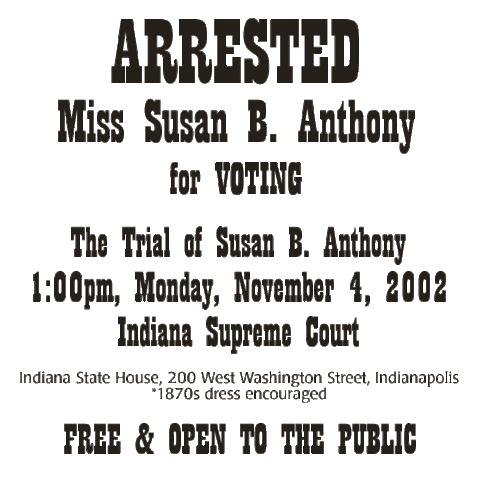 Susan B. Anthony is arrested for voting