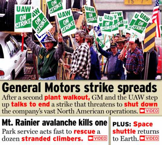 United Auto Workers strike at General Motors