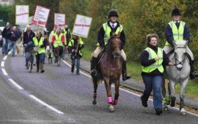 Protesters march on Lymington