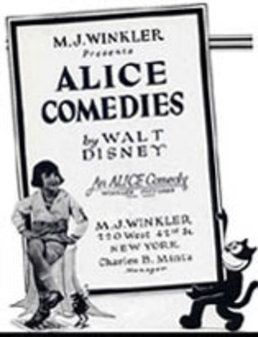 Walt signs a contract to produce the Alice Comedies