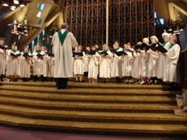 RIck begins to sing in his church choir