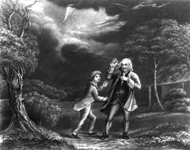 Benjamin Franklin discovers electricity
