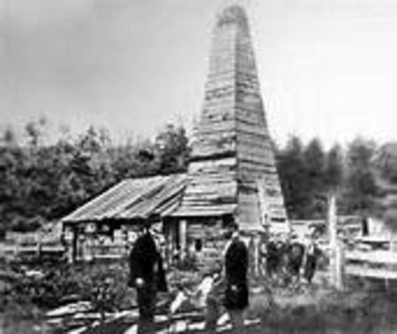 First Commercial Oil Well Drilled by Edwin Drake in Pennsylvania