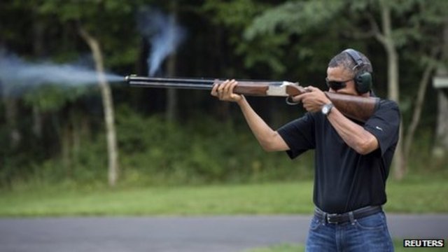 Obama Caught Shooting a Gun