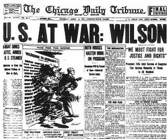 US declares war on Germany