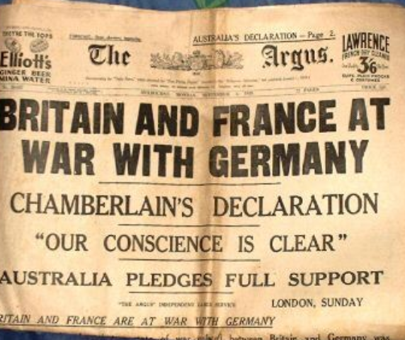 World War One starts