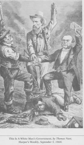 Compromise of 1877 ends military intervention of the South and causes fall of the last Radical governments
