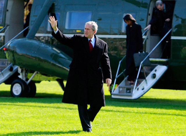 George Bush returned to the white house after evacuation.