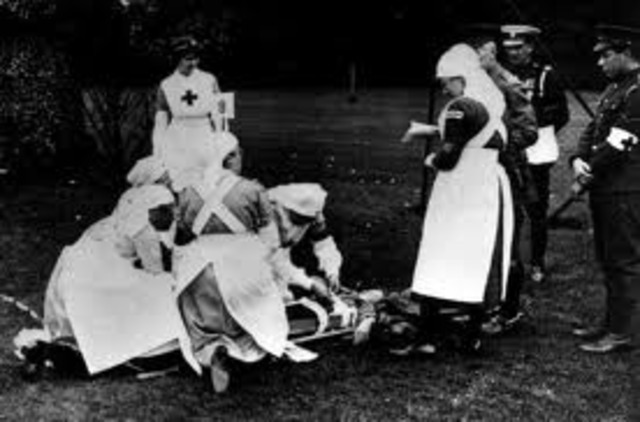 Red Cross starts service to blinded war veterans in Baltimore, Md.