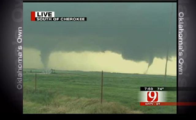 Cherokee, Oklahoma gat hit by a Tornadoe.