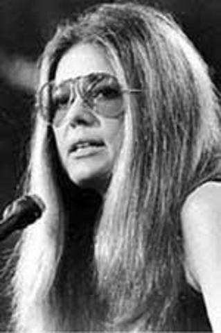 Gloria Steinman, famous hippie leader for women's rights and equality.