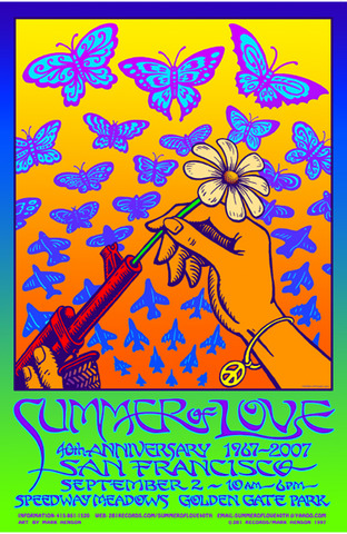 Summer of Love, 100,000 people converged on the Haight-Ashbury neighborhood of San Francisco,