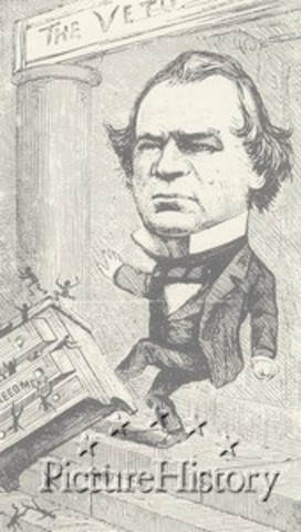 Johnson vetoes Freedmen's Bureau Bill