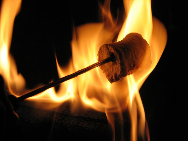 Mouth melted shut by marshmallow