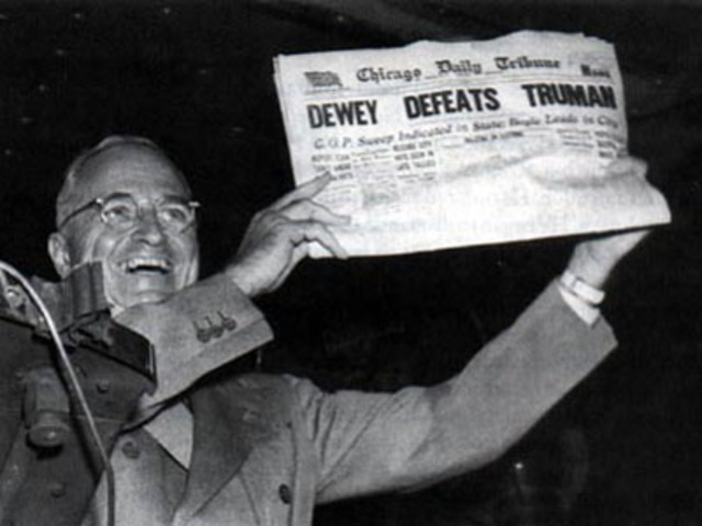 President Truman re-elected