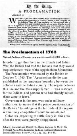 The Proclamation of 1763