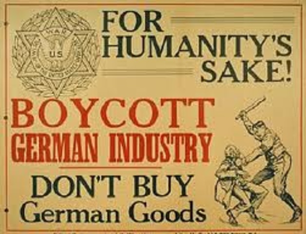 A nationwide boycott of Jewish-owned businesses in Germany is carried out under Nazi leadership.