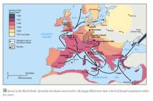 The Black Death breaks out across Europe, Asia and Africa