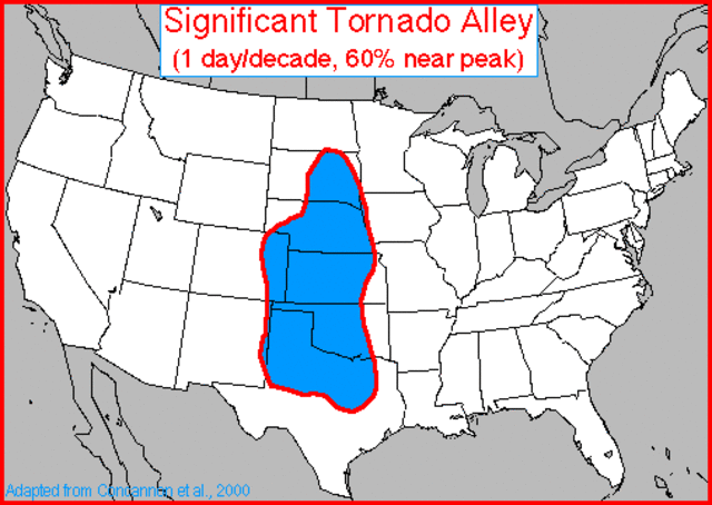 U.S. Tornado Frequency and Tornado Alley