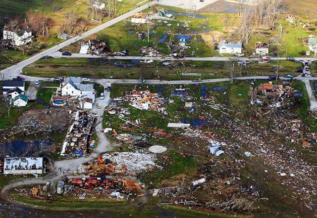 A baby found after a destructive tornado hit India