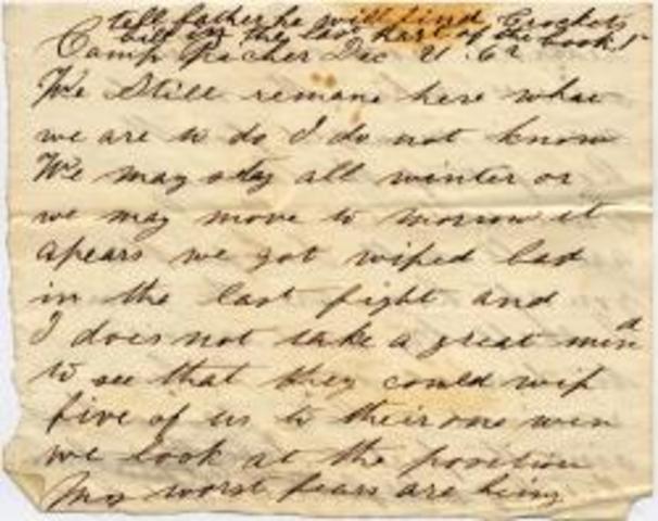 Letter home to his family