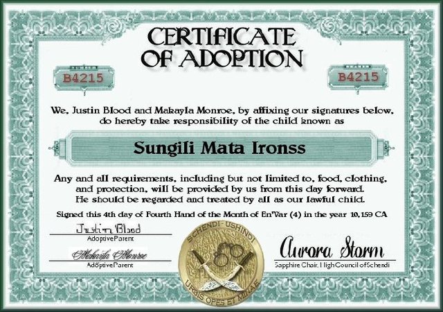 Her and her husband adopt a child.