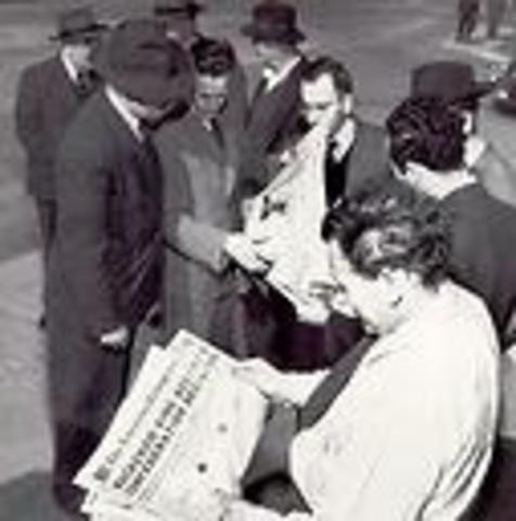 The first newspaper is published in America