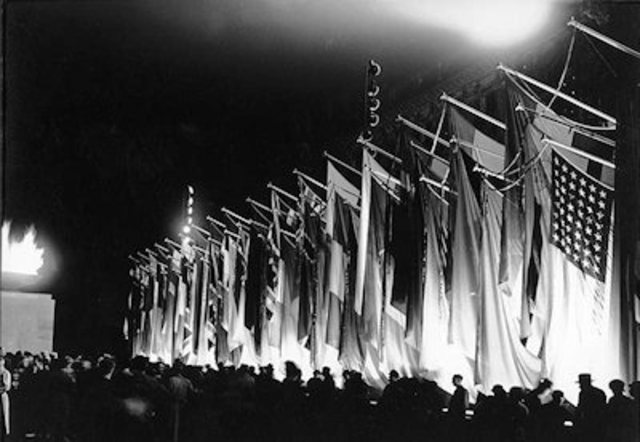 The Olympic Games take place in Berlin. Anti-Jewish signs (i.e., "Jews Not Welcome") are removed until the Games are completed.