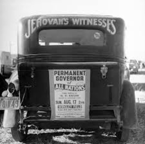 Jehovah's Witnesses are banned from all civil service jobs and are arrested throughout Germany.