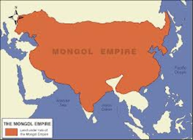 Mongol empire reaches its peak.