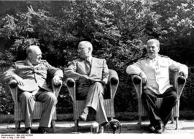 Truman, Stalin and Churchill met at Potsdam, Germany