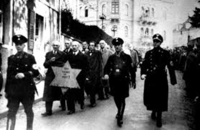 German Jews are ordered to pay one billion Reichsmarks in reparations for damages of Kristallinacht.