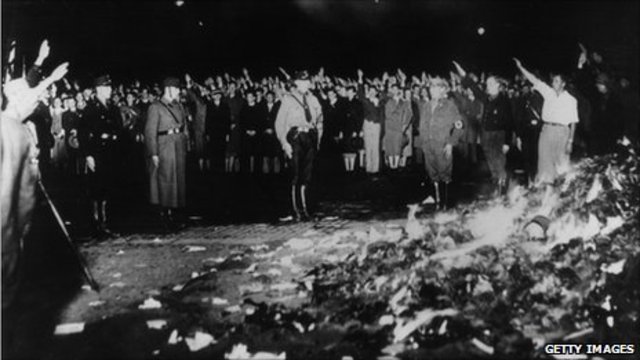 Books by Jews and opponents of Nazism are burned publicly.
