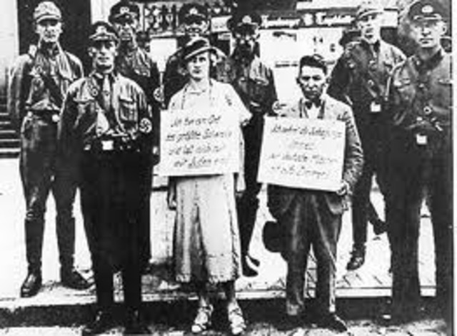 The Nuremburg Laws deprive German Jews of their citizenship.