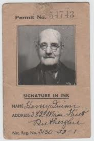 The German government announces Jews must carry identification cards.