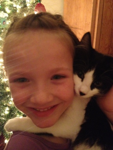 Kylie and the best cat ever ...Oreo!