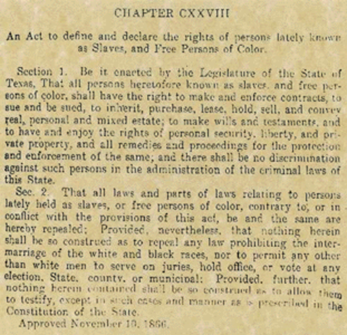 Johnson vetoes Freedmen's Bureau Bill