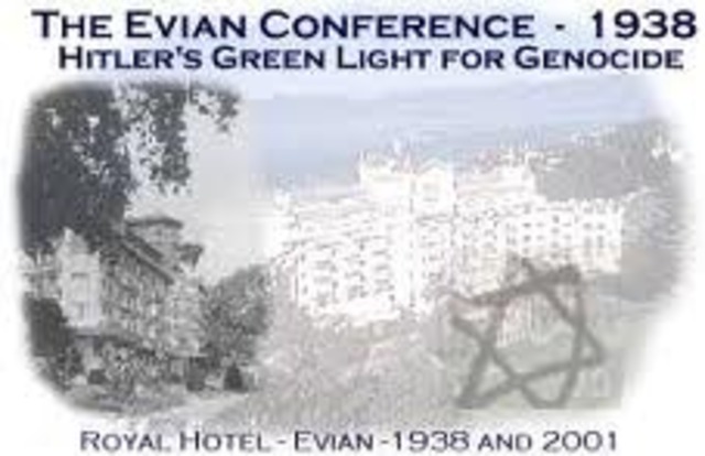 Representatives from thirty-two countries meet at Evian, France, to discuss refugee policies. Most of the countries refuse to let in more Jewish refugees.