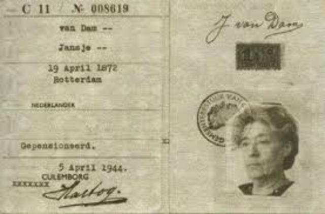 The German government announces Jews must carry identification cards.