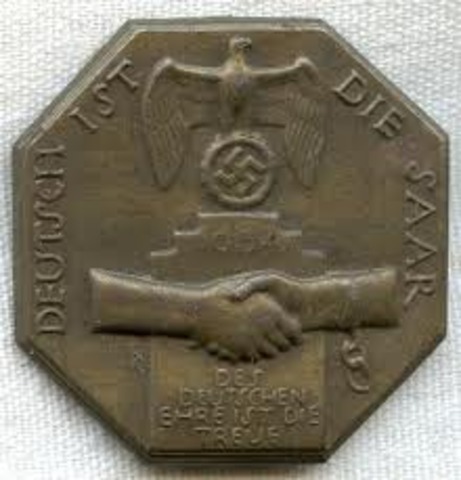 The Saar region is annexed by Germany.