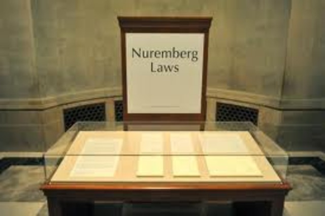 The Nuremberg Laws deprive German Jews of their citizenship.