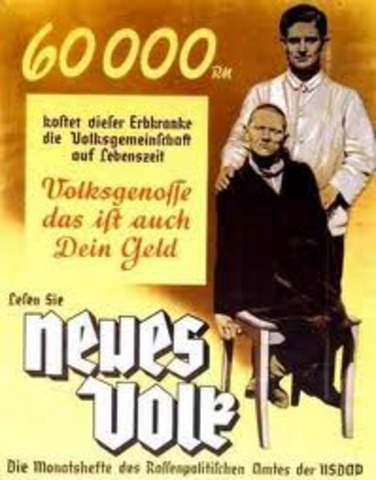 Hitler begins euthinasia on disabled persons