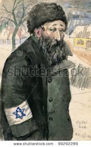 Polish jews forced to wear star on chest or arm