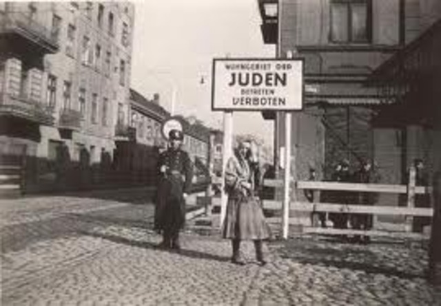 Approximately 164,000 Polish Jews are concentrated and imprisoned in the Lódz ghetto which is established and sealed off from the outside world.