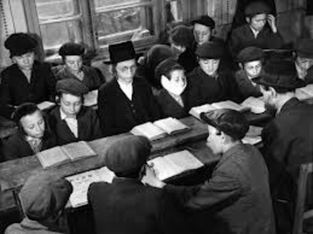 All Jewish children are expelled from German schools and can attend only separate Jewish schools.