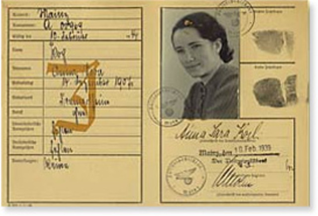 The German Government announces Jews Must carry identification cards.