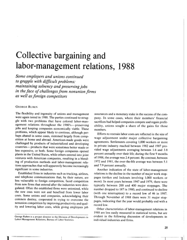In 1984 the Department's labor-management relations functions were reorganized into the Bureau of Labor-Management Relations and Cooperative Programs